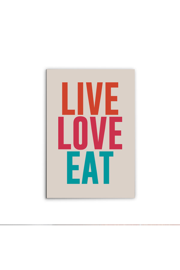 Placa Decorativa Live Love Eat 20x29cm