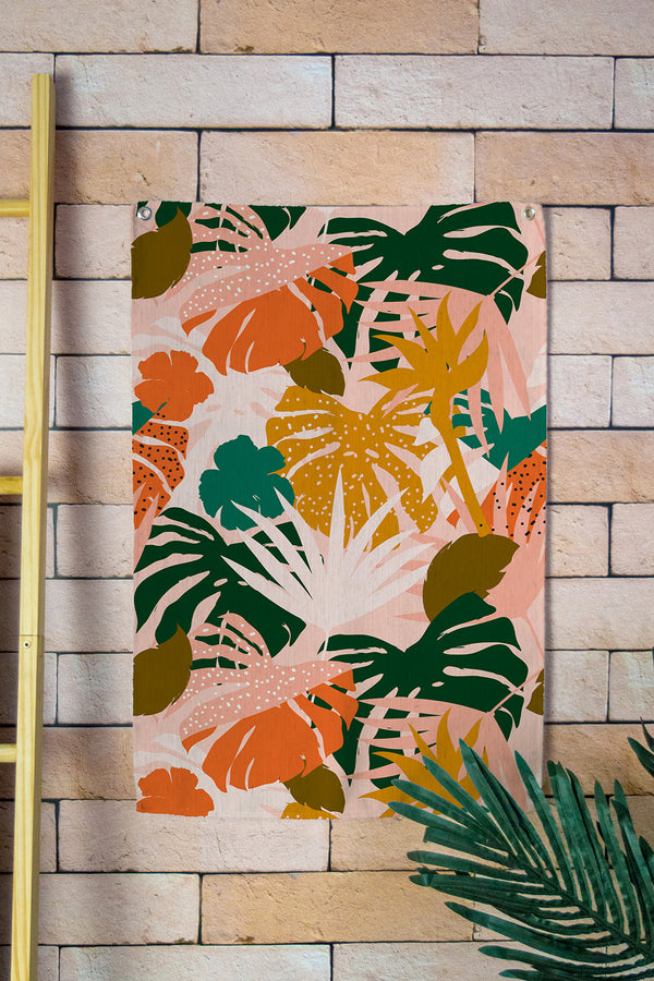 Tapestry Wall Banner Plantas Coloridas c/ Ilhóis 45 x 60cm
