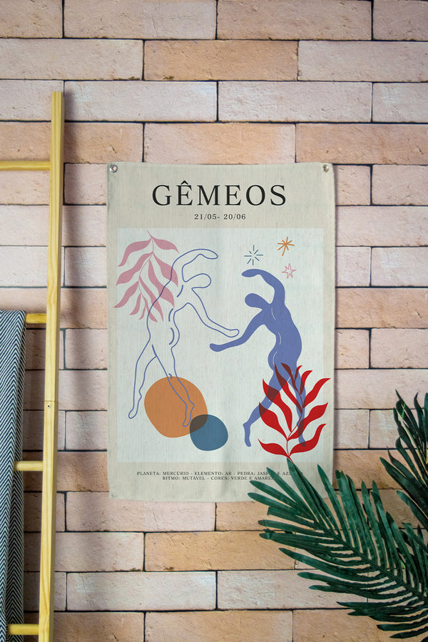 Tapestry Wall Banner Signos Gêmeos 45 x 65cm