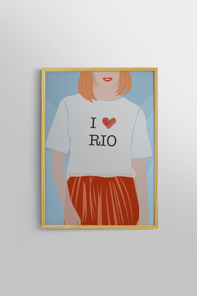 Quadro Carioca I Love Rio 46cm x 64cm