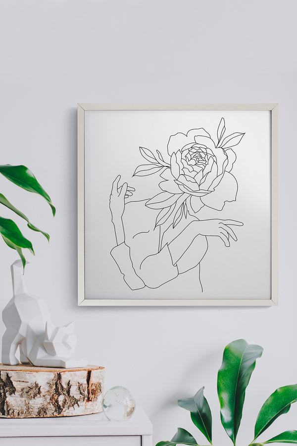 Quadro Illustrated Flower 43cm x 43cm